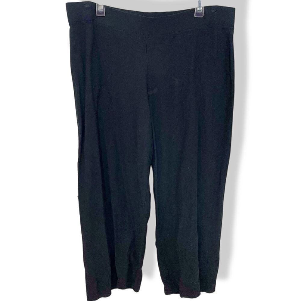 Eileen Fisher black pants L/XL cropped stretchy comfy lounge